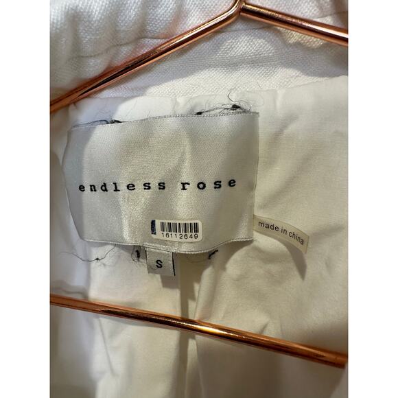 ENDLESS ROSE White Linen Blend Oversized Sleeveless Vest Blazer Size Small - Picture 5 of 9